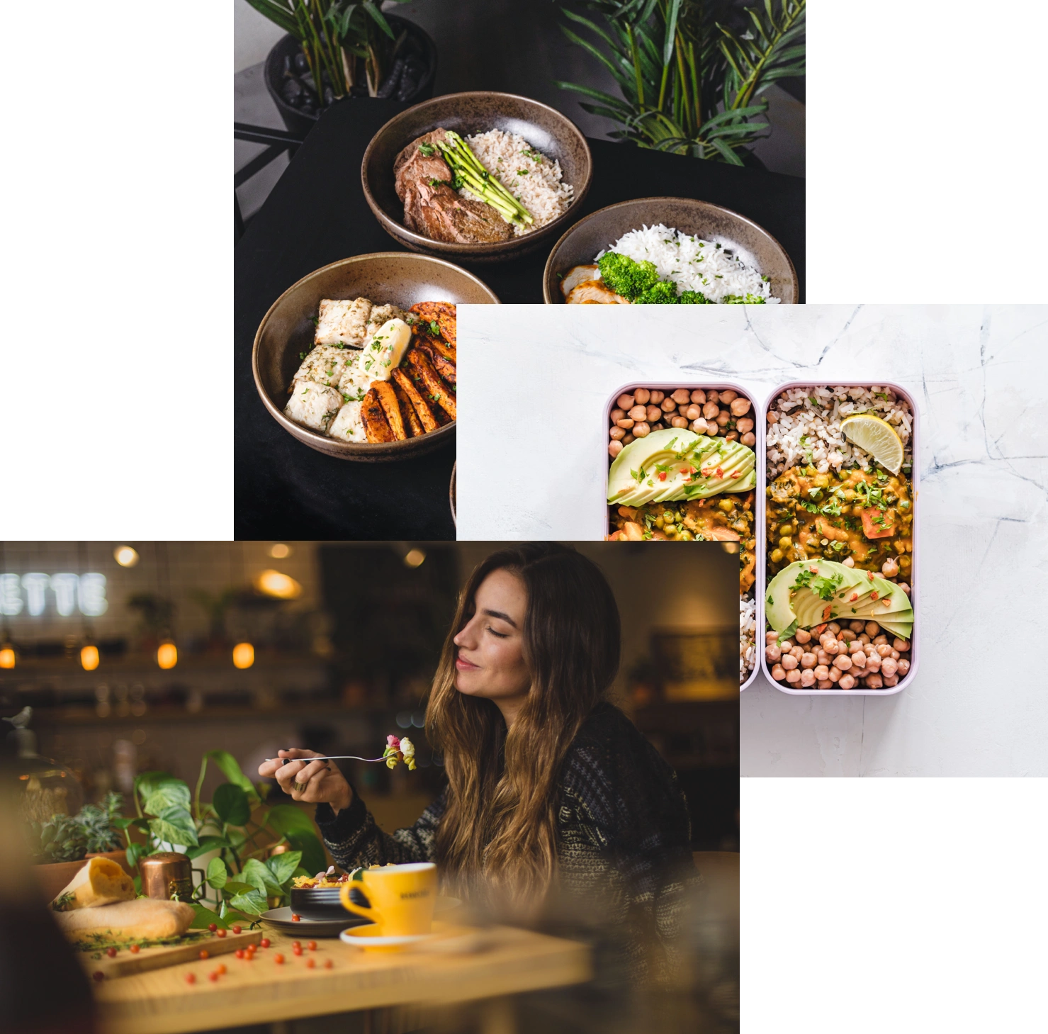 women enjoy eating meal in resturant